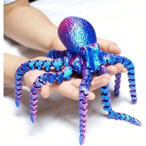 Generic 3D Printed Octopus, 3D Printed Articulated Octopus Fidget Toys for Adults, Posable Flexible Crystal Octopus Toys for Autism/ADHD