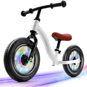 little dove Colorful Lighting Balance Bike 3+ Year Old, No Pedal Bike with Adjustable Handlebar & Seat, Inflatable Tires, Lightweight Toddler Balance Bike, Easy Assembly, Birthday for 3-6 Years