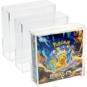 Acrylic Display Case for Japanese Booster Box with Magnetic Sliding Lid 5mm Premium Showcase (3 Pack)