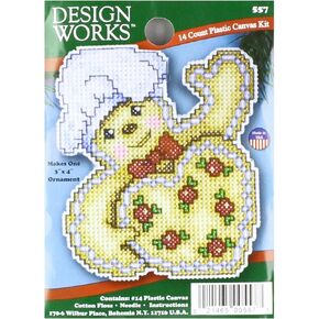 Tobin DW557 14 Count Gingerbread Ornament Plastic Canvas Kit, 4" by 3"