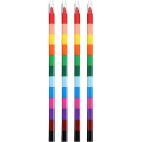 PATIKIL Stacking Crayons, 8 Pack 12 Colors Stackable Buildable Square Drawing Crayons for Office Home Party Supplies