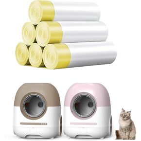 Self Cleaning Litter Box Bags Liner 60 Pack Super Thick & Durable Drawstring Litter Liner Bags,Suitable for Kitty Litter Box Self Cleaning Large Kitten Litter Box Trash Bags