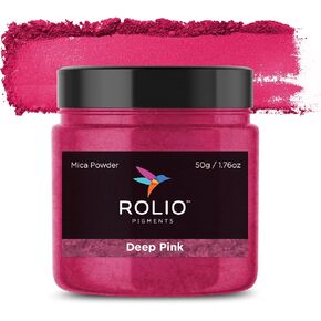 Rolio Premium Mica Powder - Sweet Rose (50G / 1.76oz) - 1 Jar of Pink Pigment Powder for Epoxy Resin, Dye, Soap Making, Nail Polish, Paint, Candle Making, Bath Bombs, Slime