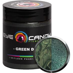 Eye Candy Pigments Premium Green Mica Powder - Green Day (25gr) - for Epoxy, Resin, Soap, Paint, Woodworking, Acrylic Pouring, Bath Bombs, Fishing Lures - DIY Arts and Crafts Additive