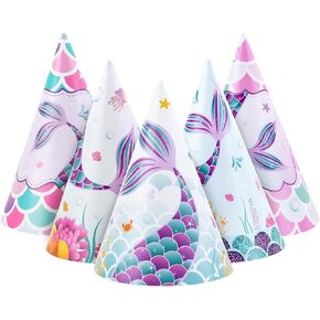 WERNNSAI Birthday Party Hats - 12 Pcs Birthday Party Supplies Cone Hat Headbands Colorful Paper Party Hats for Kids