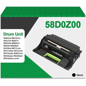 58D0Z00 Imaging Unit Black with Chip Compatible with 58D0Z00 Drum Unit B2865dw MS821dn MS821n MS823dn MS825dn MS826de MS725dvn MX721ade MX722ade MX822ade MX826ade Printer(1Pack)