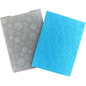 Arbuya Pet Dog Paw Print Background Plastic Embossing Folders for Card Making Cat Paw Prints Scrapbooking Plastic Template Photo Album Card Paper Handmade DIY Craft Decoration Template Molds