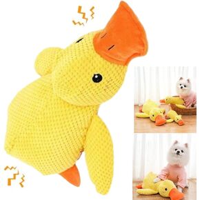 The Mellow Dog Calming Duck Dog Toy, Quack-Quack Calming Duck Dog Toy, The Mellow Dog Calming Pillow with Quacking Sound, Soft Stuffed Duck Dog Toys for Indoor Puppy Small Dog (Yellow)