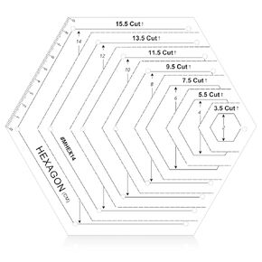 1Set Clear Sewing Templates, Hexagon Quilting Template for Domestic Sewing, Handmade Drawing Tools/Hexagon Acrylic Quilting Rulers and Templates for DIY Quilting Sewing Crafts