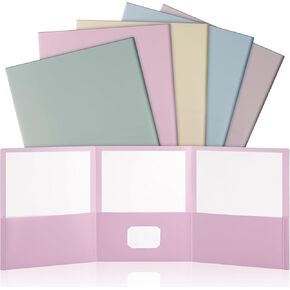 5 Pcs Tri Fold Folders with 3 Pockets 8.5 x 11 Inch Letter Size Plastic Tri Fold 3 Pocket Folders for School Office Home Supplies