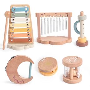 Baby Montessori الموسيقية الآلات الموسيقية ، والألعاب الموسيقية الإيقاعية الخشبية الزيلوفوني للأطفال الصغار ، والألعاب الحسية لعمر 18 شهرا ، والتعليمية في مرحلة ما قبل المدرسة ، وهدية عيد ميلاد للأعمار 1 2 3