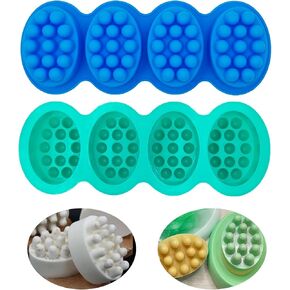 2 PCS Massage Soap قوالب تدليك قوالب السيليكون قوالب كعكة للمنزل مصنوعة يدويًا أشرطة صينية ذوبان الشمع