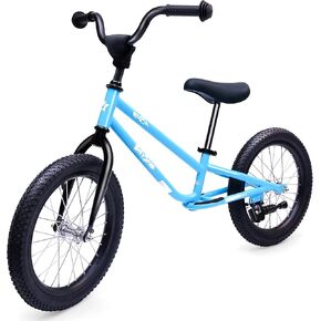 16 Inch Kids Balance Bike for 5-8 Year Old, BMX Kids Bike with No Pedals, Air Rubber Tires, Footrests, Adjustable Height for Big Kids, Boys, Girls