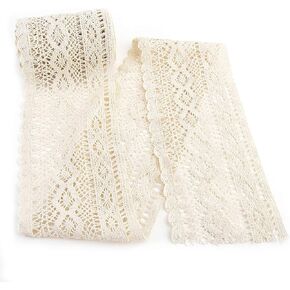 IDONGCAI Wide Lace Trim for Fabric Crochet Lace Trim Lace Ribbon for Sewing Table Runner DIY Craft Supply 4.8'' x 5yards (10#)