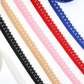 30 Yards Elastic Lace Trim Crown Stretch Edge Trimming Ribbon for Sewing, Lingerie Clothing Embellishments