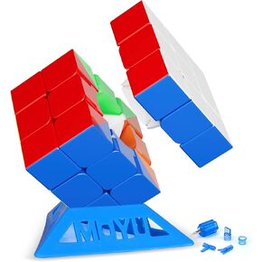 Moyu RS3M 2020, Magnetic Speed Cube Adjustable Elasticity for Smoothly Turning, Speed Cube 3x3 Sticker-Less Shade, Puzzles Toys Suitable for Kids and Beginners(Standard)