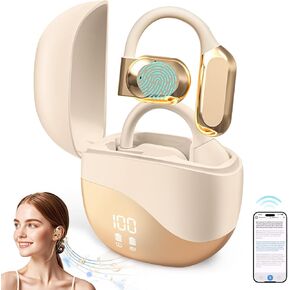 AI Language Translation Earbuds, 3-in-1 Translation Earbuds, 144 Languages ​Real-time Two-Way OWS Earbuds, HD Sound Quality, Compatible with iOS and Android, Khaki