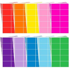 500 Pieces Colored Labels Stickers 3 x 2 Inch Rectangular Moving Labels Large Color Coding Labels in 10 Assorted Colored Name Tags Self Adhesive Color Stickers