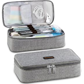 Homecube Pencil Case Capacious Pen Pencil Holder Box Makeup Pens Pouch Oxford Cloth Bag Large Storage Stationery Organizer with Zipper for School & Office - Gray