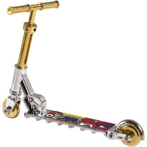 Gold Mini Finger Scooter Two Wheel Scooter Educational Toys Finger Scooter Bike Plastic Fingerboard Skateboard Simulation Toy (Style A)
