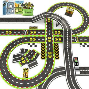 حزمة سباقات البلاط المغناطيسي و City Road Expansion Pack - ألعاب الأطفال STEM التعلم ألعاب Montessori للطفل المغناطيسي المبني على ألعاب Building For Boys & Girls البالغة من العمر 3 سنوات.
