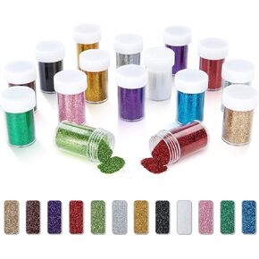 TORC Extra Fine Glitter Set, 54 Colors Holographic Fine Glitter for Crafts, Tumblers, Slime Nails, Art Cosmetic Festival Decor, Assorted Body Face Hair Glitter Bulk, Christmas Halloween Glitter