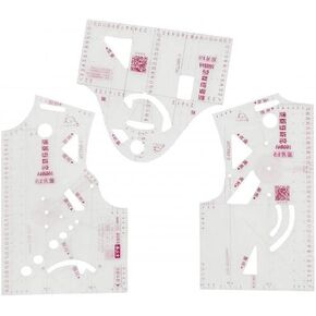 3 Piece Clear Set Doll Clothes Ruler Tailor Garment Cloth Sewing Tool Design French Curve Drafting Template 1:5 Fashion Tools Measure for Dressmaking Pattern Design Tape Measures and Rulers