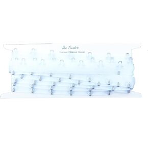 5 Yards Pair of Hook and Eye Tape Sheer Organza Mesh Fabric 0.75"" (3/4"") SPACING Silver Metal Edging Cordage Trim Corset Lingerie Sewing-TRANSPARENT WHITE-5yrds, #HE-400-75in-WHITE-5