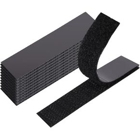Narrow Hook and Loop Tape Strips with Adhesive Back, 10 Sets(20pcs) 0.6x2.8 inch Double-Sided Strength Sticky Fastener Interlocking Mounting Tape Heavy Duty for Classroom Home Office Crafts DIY Use