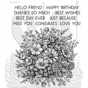 Tim Holtz Cling Rubber Stamps - Floristry with Gridblock CMS485