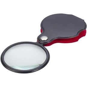 Black Magnifying Glass Pocket 8X Gift Jewelry Portable Leather Reading Newspaper Loupe Pocket Magnifying Glass Magnifiers Visual Impairment Aids