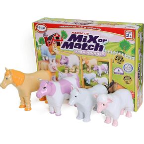 POPULAR PLAYTHINGS Magnetic Mix or Match Farm Animals, Pastel