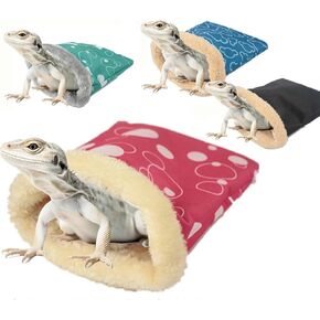 Plush Reptile Sleeping Bag Cozy Plush Sleeping Bag Lizard Hammock Soft Cushion, for Bearded Dragon, Hamster, Lizard, Gecko Sleeping Bag, Reptile and Other Small Animals (Color Random, 1Pcs)