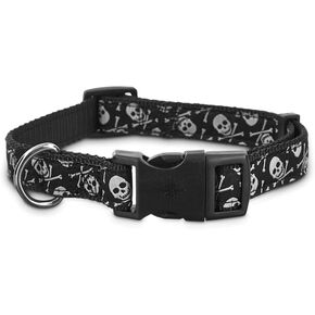 Petco Brand - Good2Go Black Skull Print Dog Collar, Medium