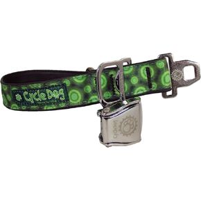 Recycled Space Dot Green Collar Buckle Seatbelt Metal Regular Medium