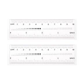 2Pcs White Film Flexible Ruler 4 Inch 0.1mm Scale PET Plastic Folding Straight Ruler Calibration Soft Ruler Measuring Tool for Factory, Transparent Drafting Tools Teaching Materials