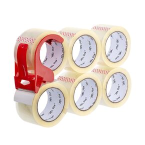 Mr. Pen- Packing Tapes, 2" Wide, 60 Yard, 6 Pack with 1 Dispenser Gun, 2.5 mil, Heavy Duty Packing Tape with Dispenser, Packaging Tape, Clear Packing Tape Gun for Packing Boxes, Moving Tape
