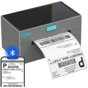 Thermal Shipping Label Printer Bluetooth, 4x6 Label Printer for Shipping Packages, Support iOS, iPhone, iPad, Android, Mac, Windows, Widely Used for Amazon, UPS, USPS, Ebay, Etsy