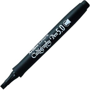 Artline SUPREME Calligraphy 5.0mm Pen (Flat style) EPF-245 Black x 1 item - Pigment Ink, Water Based, Water Resistant