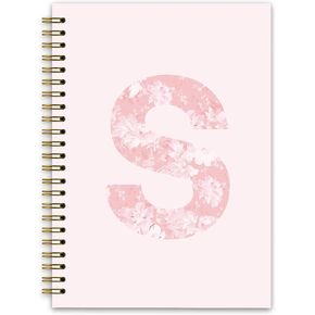 Coquette Pink Spiral Notebook Journals, Initial S Personalized Notebook, Monogrammed Gifts for Women Teen Girls, Coquette Stuff Trendy Hardcover Spiral Notebook 5.5x8.3