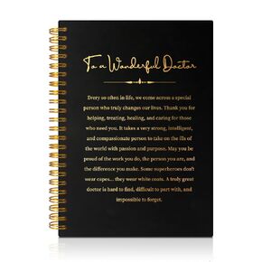 PUVOXHO To A Wonderful Doctor 160 Blank Pages Spiral Notebook, Doctor Appreciation Gifts, Doctor Gifts From Staff, Thank You Leaving Gifts for Social Worker Volunteer Nurse Doctor