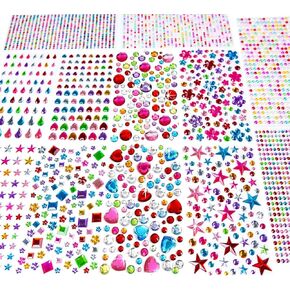 3228pcs Gems Stickers, Self Adhesive Rhinestone Jewel Stickers, Acrylic Gems DIY Craft Decorative Diamond Stickers, Assorted Shapes Jewels Rhinestones Stickers, Gem Stickers Crafts for Kids