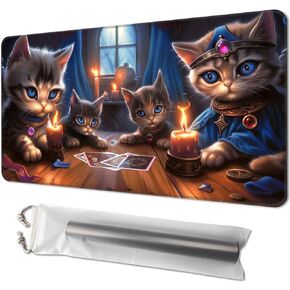 Playmat for MTG, Game Mat 24 x 14 inches, with Free Storage Bags, TCG and Board Game Mat for Cards, Ideal for Card Game Enthusiasts, Astronaut Dinosaur
