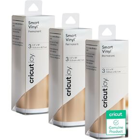Cricut Smart Permanent Vinyl (5.5in x 18in, Matte Metallic Elegance Sampler) for Joy Machine, Permanent Vinyl for Cricut Joy, Matless Cutting Permanent Adhesive Vinyl, 3pk