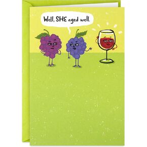 Hallmark Shoebox Funny Birthday Card for Her (Wine and Grapes)
