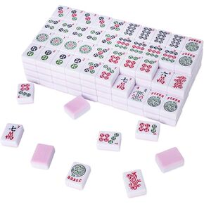 American Mahjong Tile Set with 166 Pink Back Tiles (1.2", Tiles Only), Mah jongg Game Set