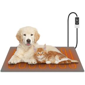 Pet Heating Pad, Waterproof Dog Cat Heating Pad with Timer Smart Thermostat Switch Chew Resistant Cord, Cat Heating Pad Indoor Heated Blanket Pet Heating Pads ((Large(28.0" L x 16.0" W x 0.6" Th)))