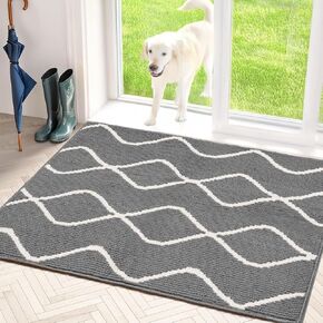 Mud Mats for Dogs Large, Dirt Trapper Door Mat Indoor Entrance for Food and Water Non-Slip Mud Mats for Dogs Indoor Machine Washable Door Rugs for Entryway Dog Door Mat Indoor for Muddy Paws