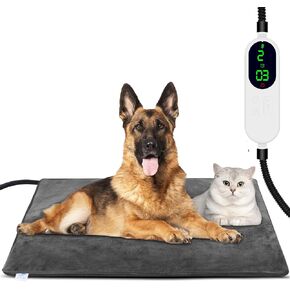 ENJOY PET Pet Heating Pad, Dog Heating Pad with 13 Level Timer and 9 Level Temperature, Indoor Heating Pads for Cats Dogs with Chew Resistant Cord, Long-Time Working Pet Heated Mat, Auto Power Off