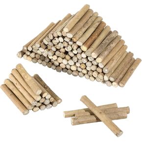 200 PCS Wooden Sticks for Crafts - 6 Inches Twigs, 0.3 x 0.5 Inches in Diameter Wood Sticks, Natural Mini Twigs Sticks for Photo Props DIY Crafts Home Decorations Pets Toys